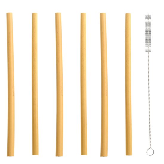 Esschert Design - Bamboe rietjes incl. schoonmaakborstel s/6