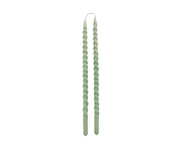 Rustik Lys – Dinnerkerze Slim Swirl Dusty Green