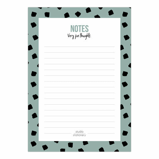 Studio Stationery - A6 Noteblock Notes dots salie
