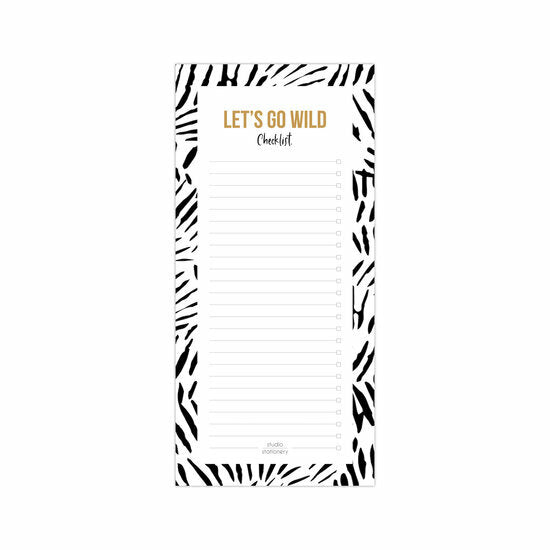 Studio Stationery - Noteblock Checklist Let's go wild