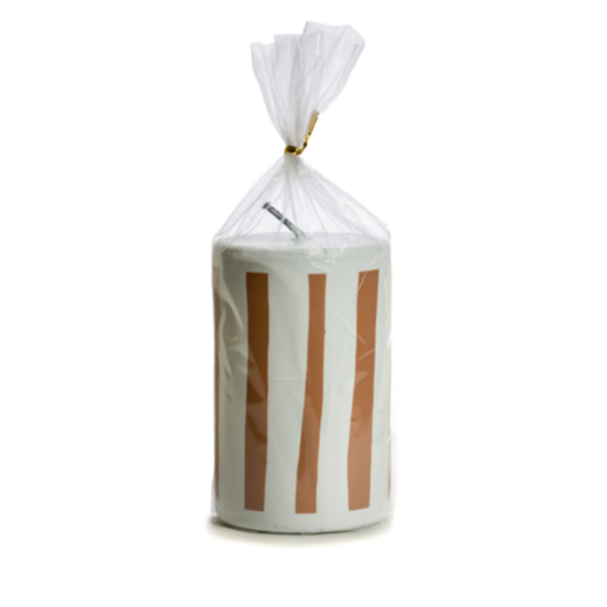 Rustik Lys - Outdoor Pillar Candle Stripes Siena Kneusje