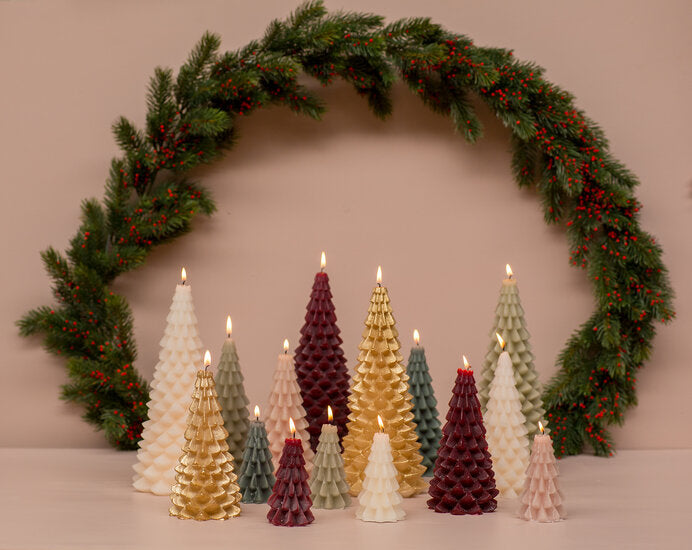 Rustik Lys - Christmas tree candle Aubergine L