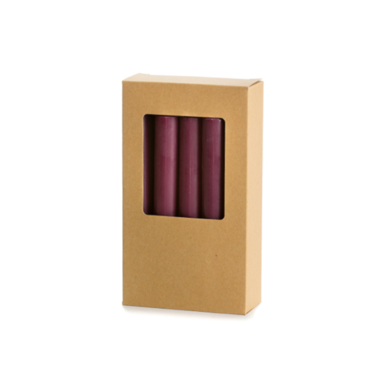 Rustik Lys - Stearin-Dinnerkerze 2,2 x 19 cm Bordeaux