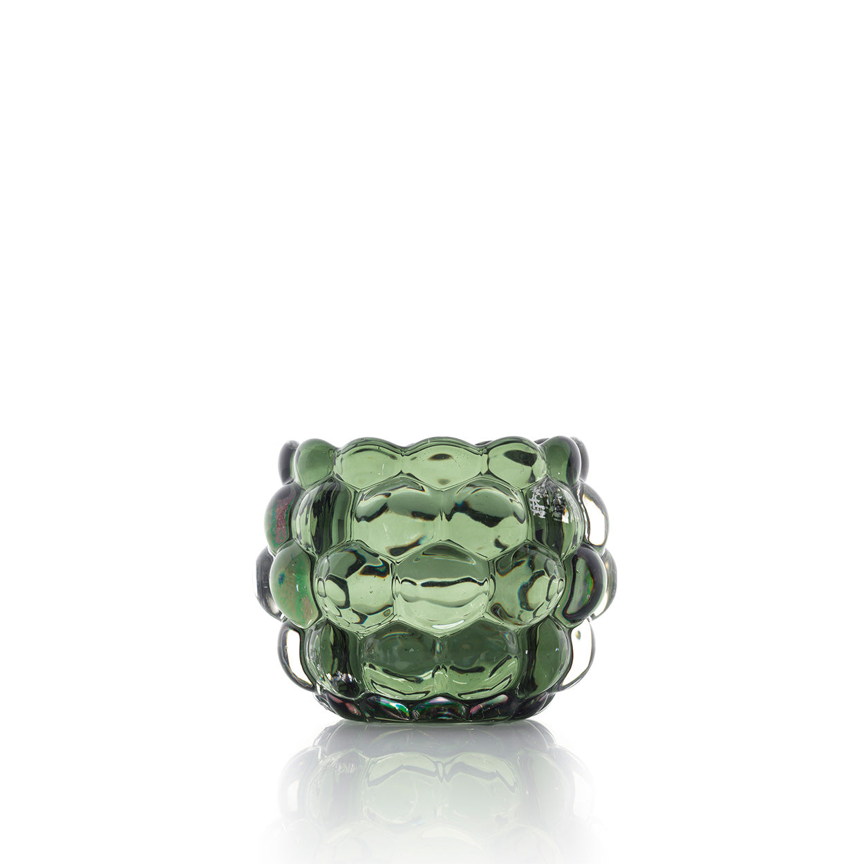 Bazar Bizar - Bubble Glow Theelichthouder – Groen Recycled Glas