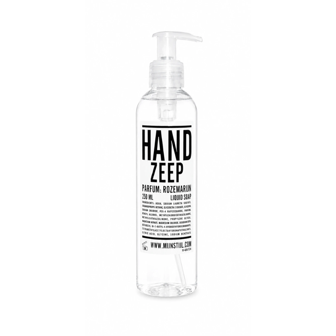 Mijn Stijl Handzeep Rozemarijn 250 ml in transparante pompflacon