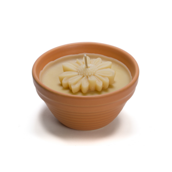 distelroos-Rustik-Lys-Kaars-Flower-bowl-Apricot