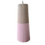 Rustik Lys - Outdoor Pilaarkaars Grooved Pastel pink / taupe L Kneusje