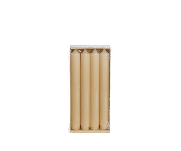 Rustik Lys - High-gloss dinner candle Apricot s/4