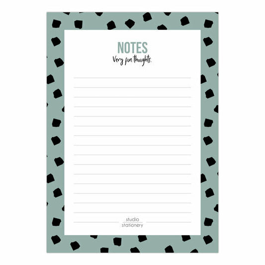 Studio Stationery - A6 Noteblock Notes dots salie
