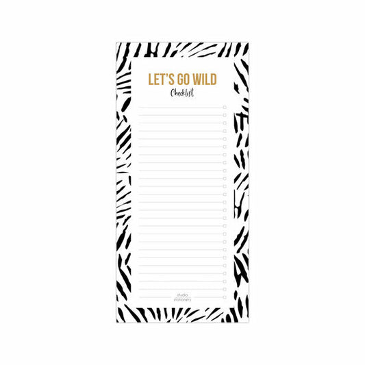 Studio Stationery - Noteblock Checklist Let's go wild