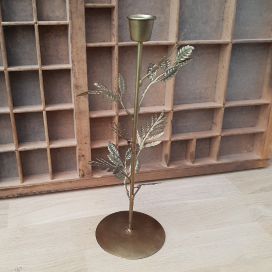 Candlestick Leaf brass