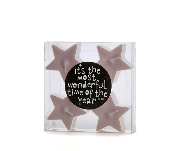 Rustik Lys - Tealights star pastel lilac