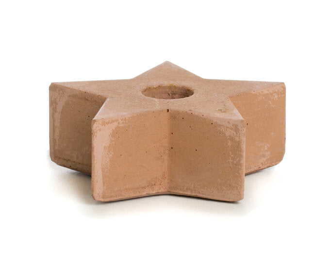 Rustik Lys kandelaar Star terracotta
