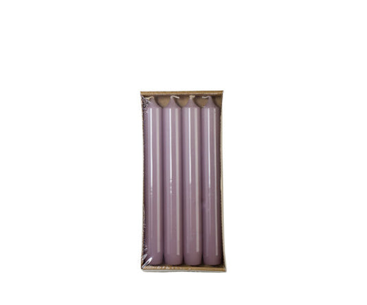 Rustik Lys - Hochglänzende Tafelkerze Mauve s/4