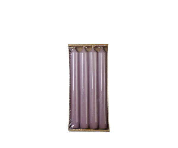Rustik Lys hoogglans dinerkaarsen Mauve 2,1 × 19 cm - 4 stuks