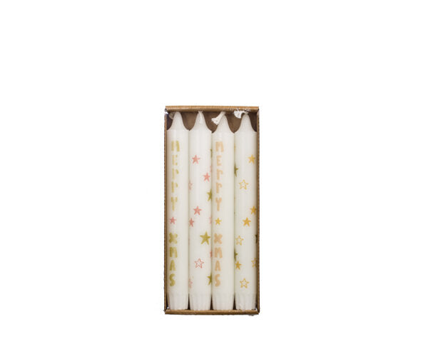 Rustik Lys - BY KIMMI Dinner Candle Xmas Stars s/4
