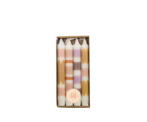 Rustik Lys By Kimmi Flower power dinerkaarsen - 4 stuks - 2,2 × 19 cm