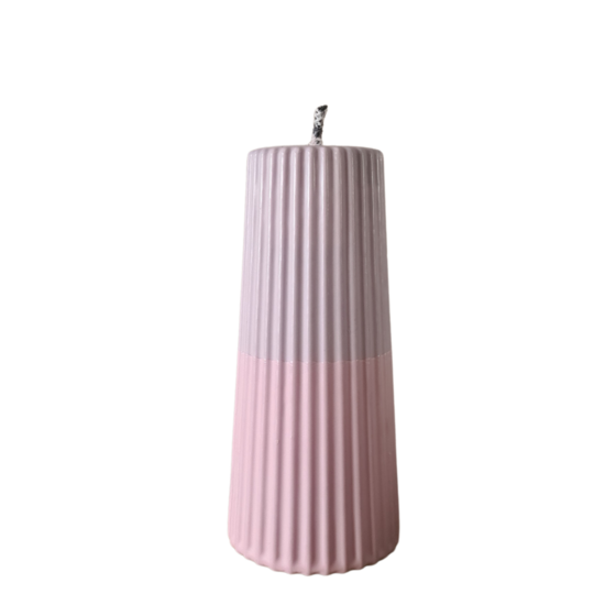 Rustik Lys - Outdoor Pillar Candle Grooved Pastel pink / lilac S Kneusje
