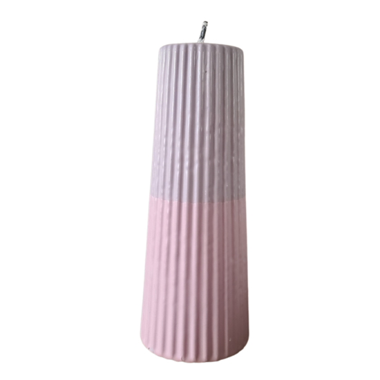 Rustik Lys - Outdoor Pillar Candle Grooved Pastel pink / lilac L Kneusje