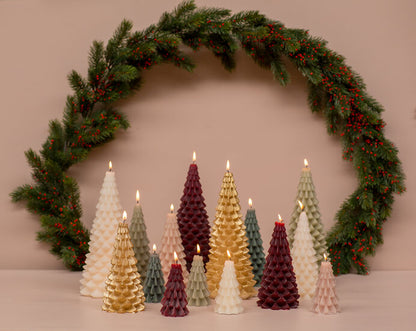 Rustik Lys - Christmas tree candle Aubergine L