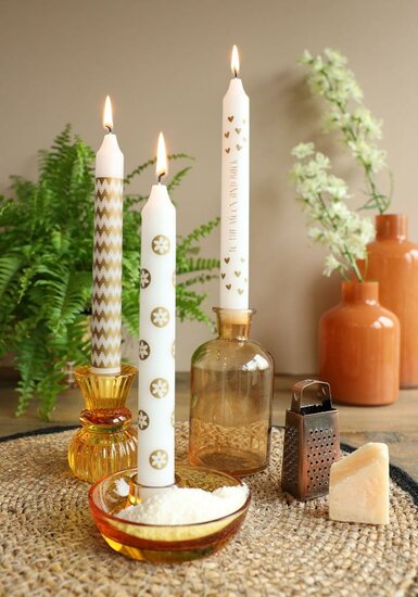 Pimped Candles "To The Moon" white/gold