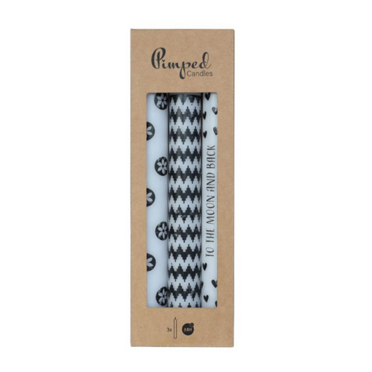 Pimped Candles "To The Moon" white/black