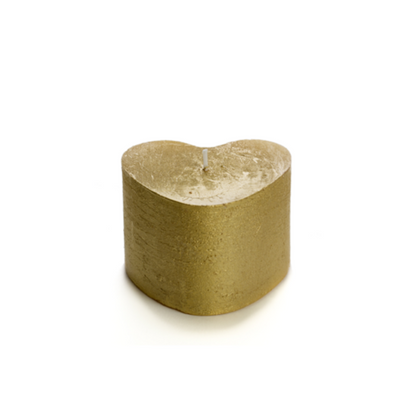 Rustik Lys - Candle Sculpture Heart gold