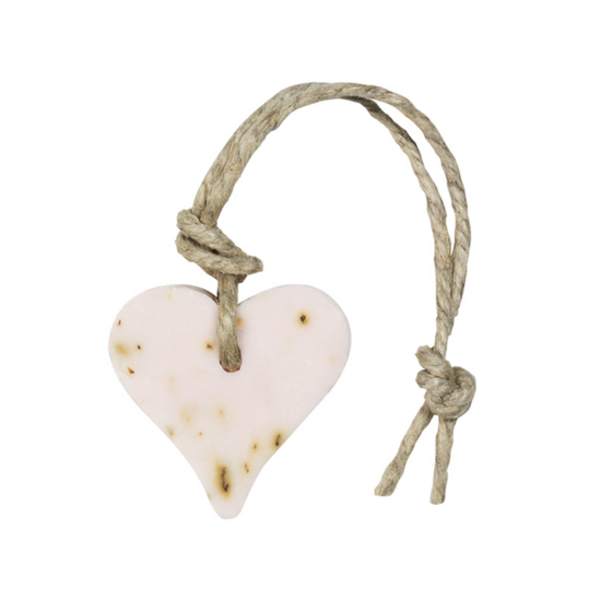 My Style - Soap pendant heart pink with rose petal, rose scent