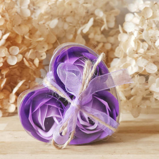 Thistle Rose - Lavender Soap Flowers, set of 3