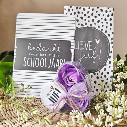 Thistle Rose - Soap Flowers Lavender, set of 3 - Dear Teacher