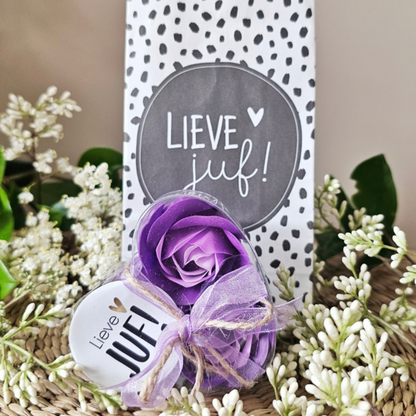 Thistle Rose - Soap Flowers Lavender, set of 3 - Dear Teacher