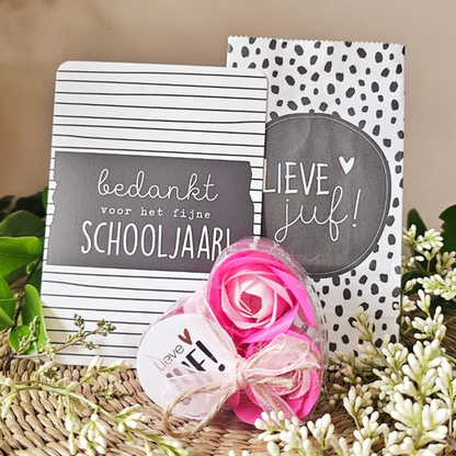 Thistle Rose - Soap Flowers Cotton Candy, Set of 3 - Dear Teacher