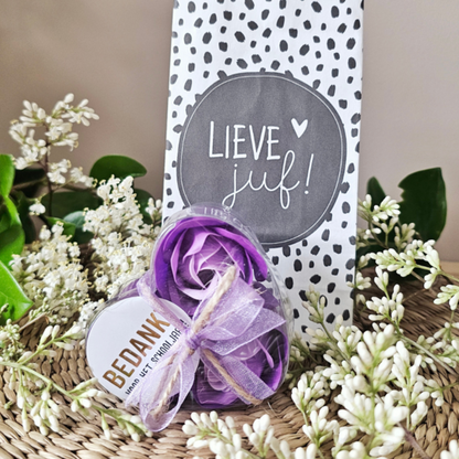 Thistle Rose - Soap Flowers Lavender, set of 3 - Thank you for the wonderful school year