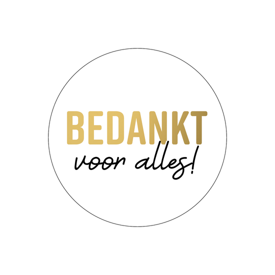 Gift sticker 'Thank you for everything', set of 3