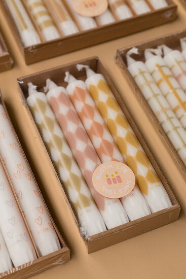 Rustik Lys - Stearine dinner candle By Kimmi Harlekin s/4