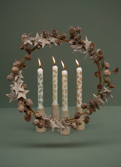 Rustik Lys - Stearine dinner candle By Kimmi Leaf s/4