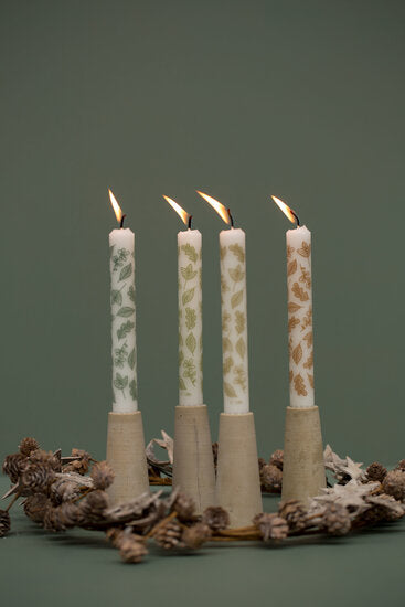 Rustik Lys - Stearine dinner candle By Kimmi Leaf s/4