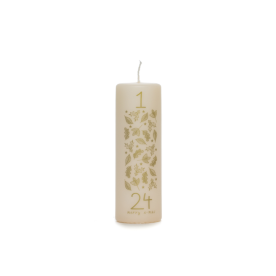 Rustik Lys - Advent candle pillar By Kimmi Holly jolly