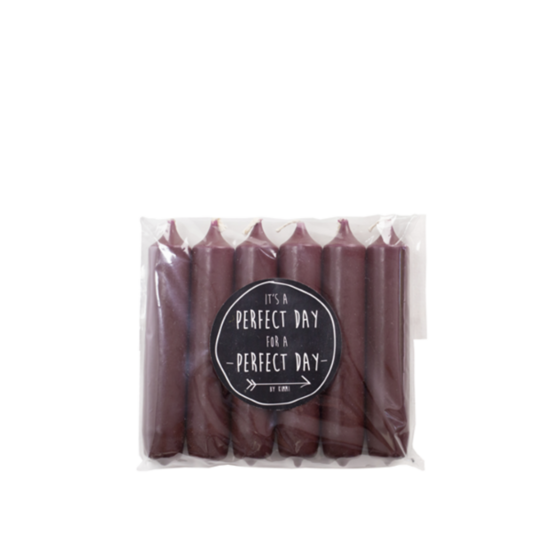 Rustik Lys - Gift dinner candle aubergine