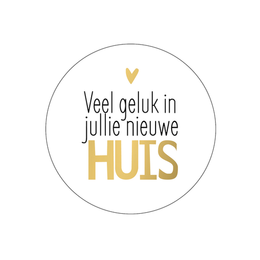 Cadeausticker 'Veel geluk in jullie nieuwe huis', set van 3