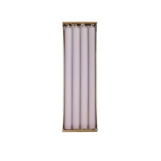 Rustik Lys - Matte dinerkaarsen pastel lilac, set van 4