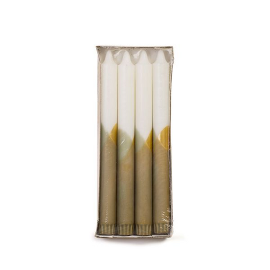 Rustik Lys - Cross dinerkaarsen eucalyptus, set van 4