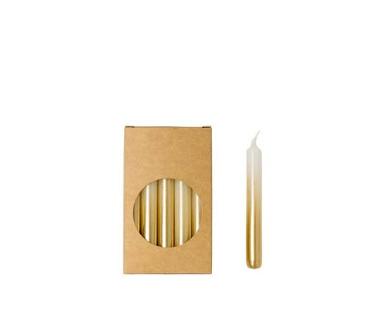 Rustik Lys – Bleistiftkerzen Weiß/Gold S