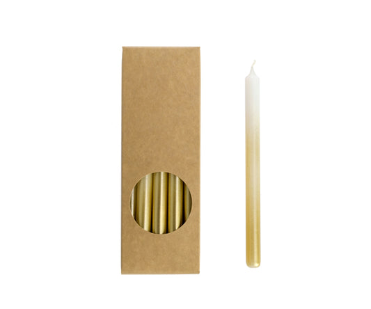 Rustik Lys – Bleistiftkerzen Weiß/Gold L