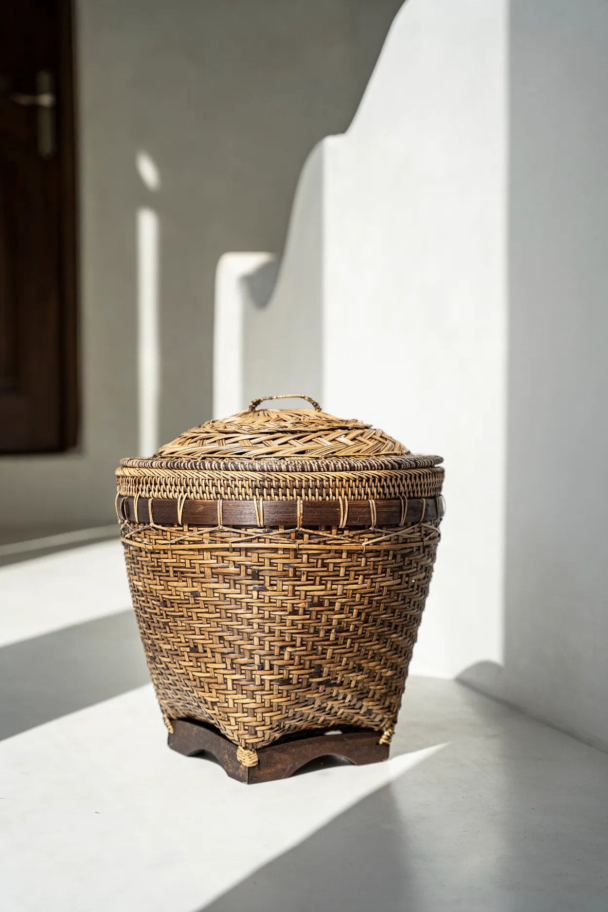 Bazar Bizar – Colonial Opbergmand Naturel bruin M – 35 × 40 cm