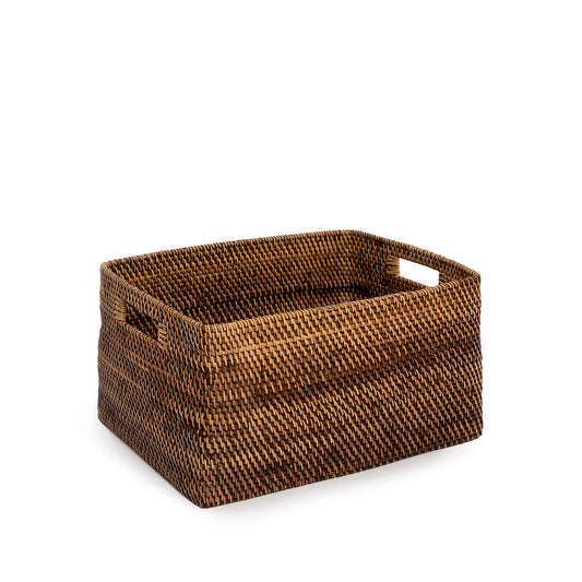 Bazar Bizar Colonial Magazine opbergmand van rotan – naturel bruin – 46 × 36 × 23 cm