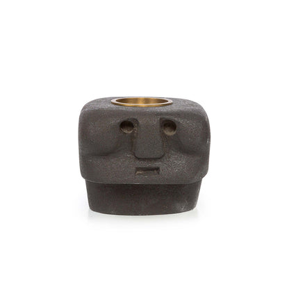 Bazar Bizar Sumba Stone #27 Theelichthouder – Zwart Zandsteen
