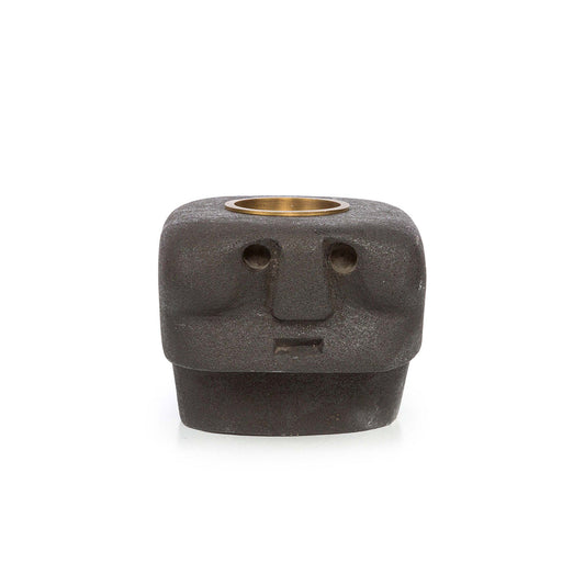 Bazar Bizar Sumba Stone #27 Theelichthouder – Zwart Zandsteen