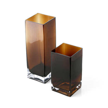 Bazar Bizar – Cuboid vaas amber S – 10 × 20 cm