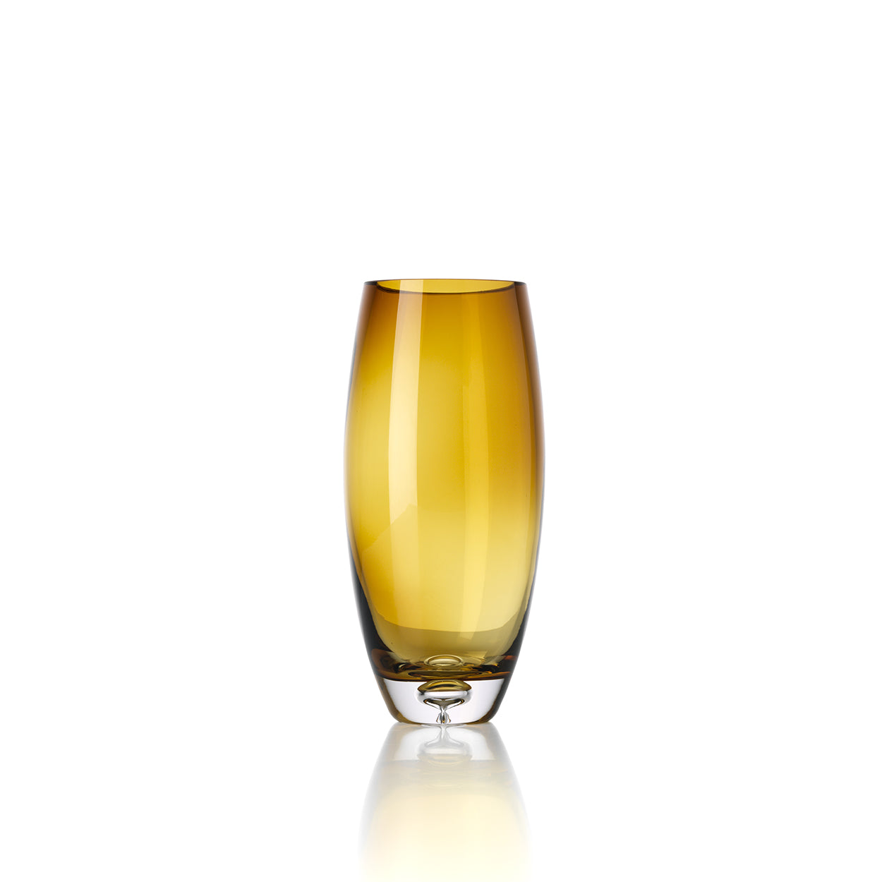Bazar Bizar Honinggloedvaas van bruin-goud gerecycled glas met slanke cilindervorm.